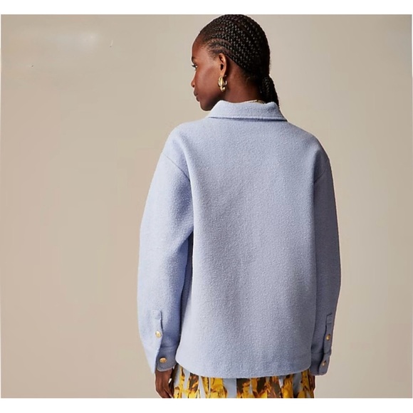 NWT J. Crew Bouclé Shirt-jacket Lakeshore Blue - Picture 6 of 6